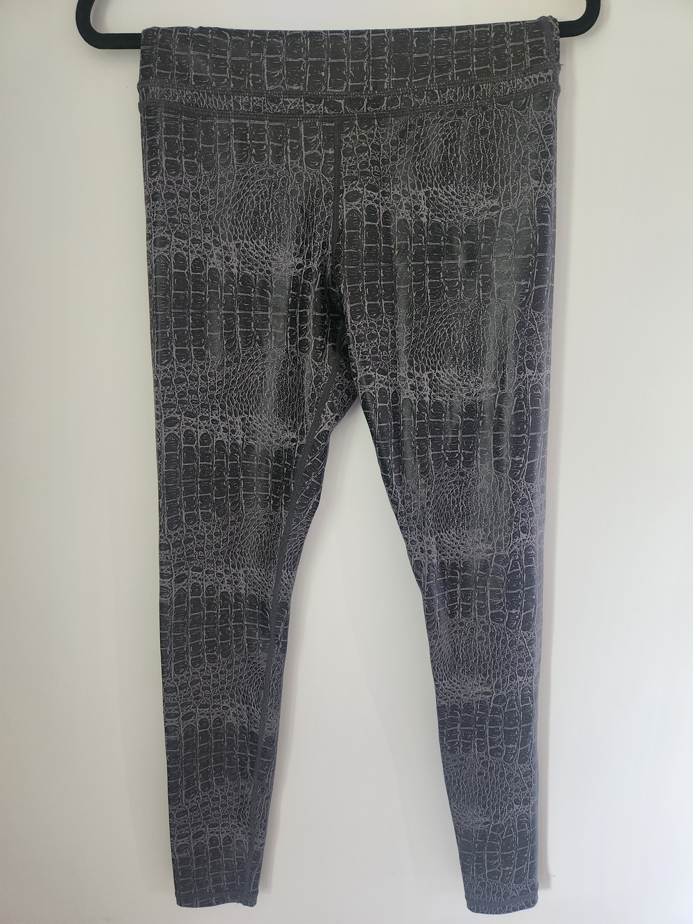 ZYIA Black and Light Gray Croc-Print Leggings